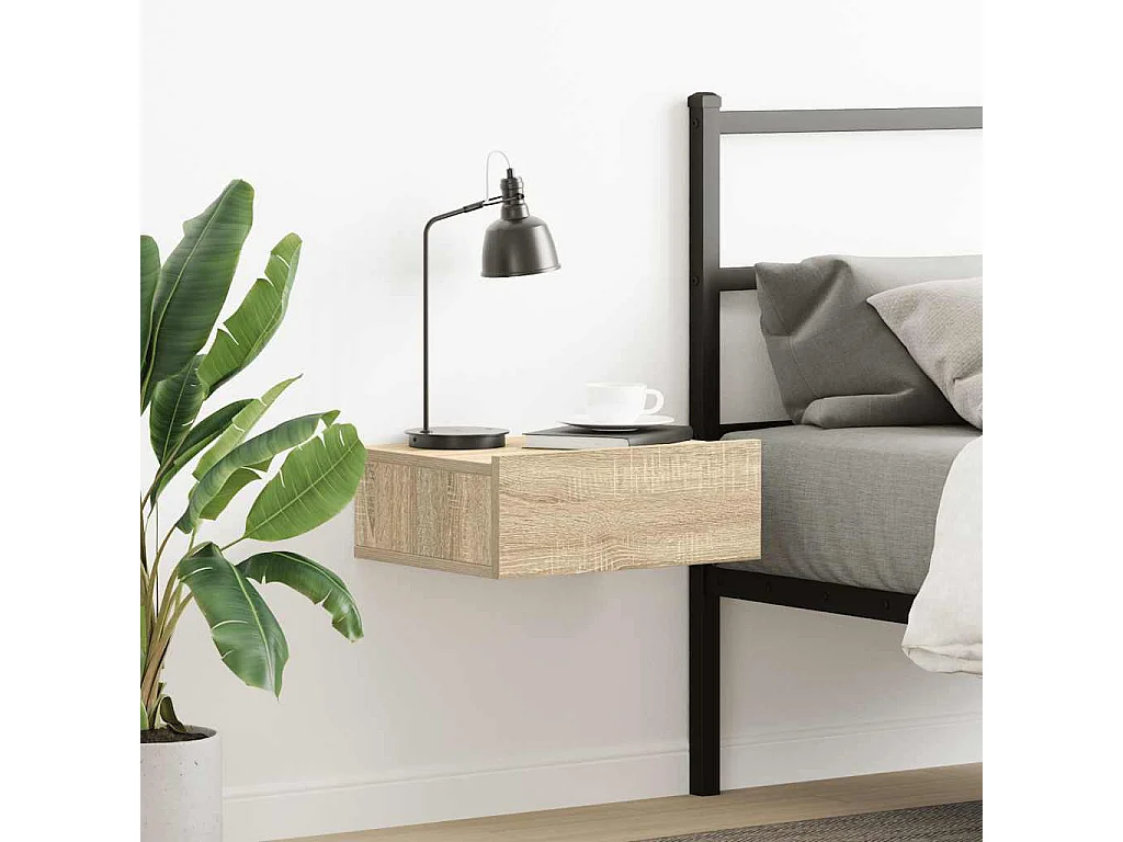 Hängender Nachttisch Sonoma-Eiche 40x30x15 cm Holzwerkstoff