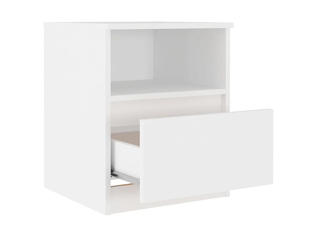 Tables de chevet 2 pcs Blanc 40x40x50 cm Aggloméré