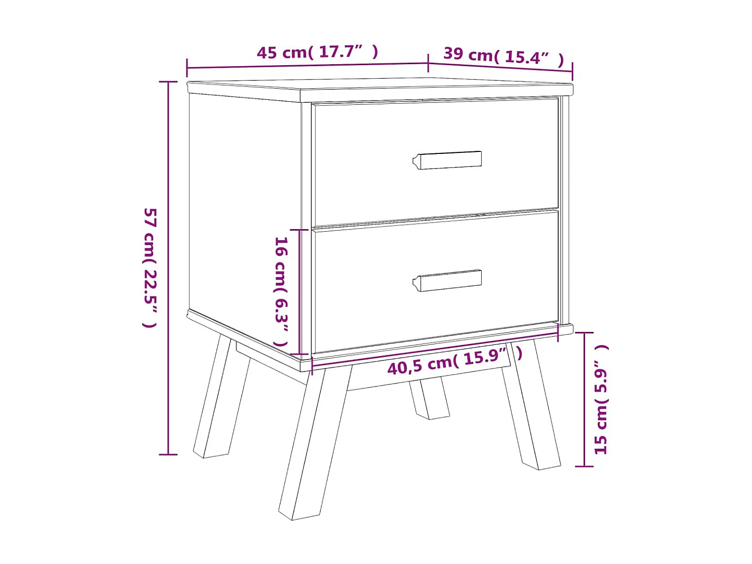 Nachttisch OLDEN Braun Massivholz Kiefer