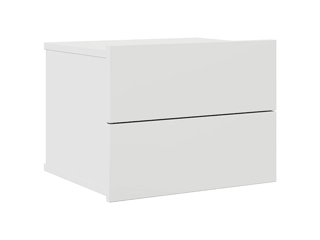 Comodino Bianco 40x30x30 cm in Legno Multistrato