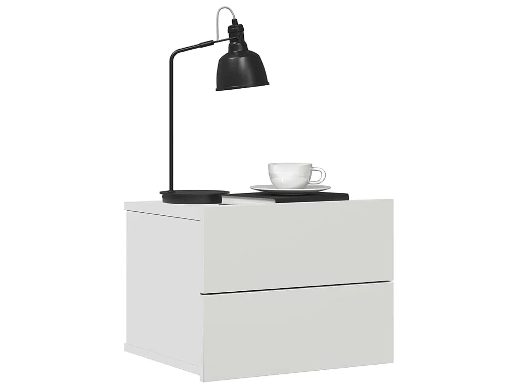 Comodino Bianco 40x30x30 cm in Legno Multistrato