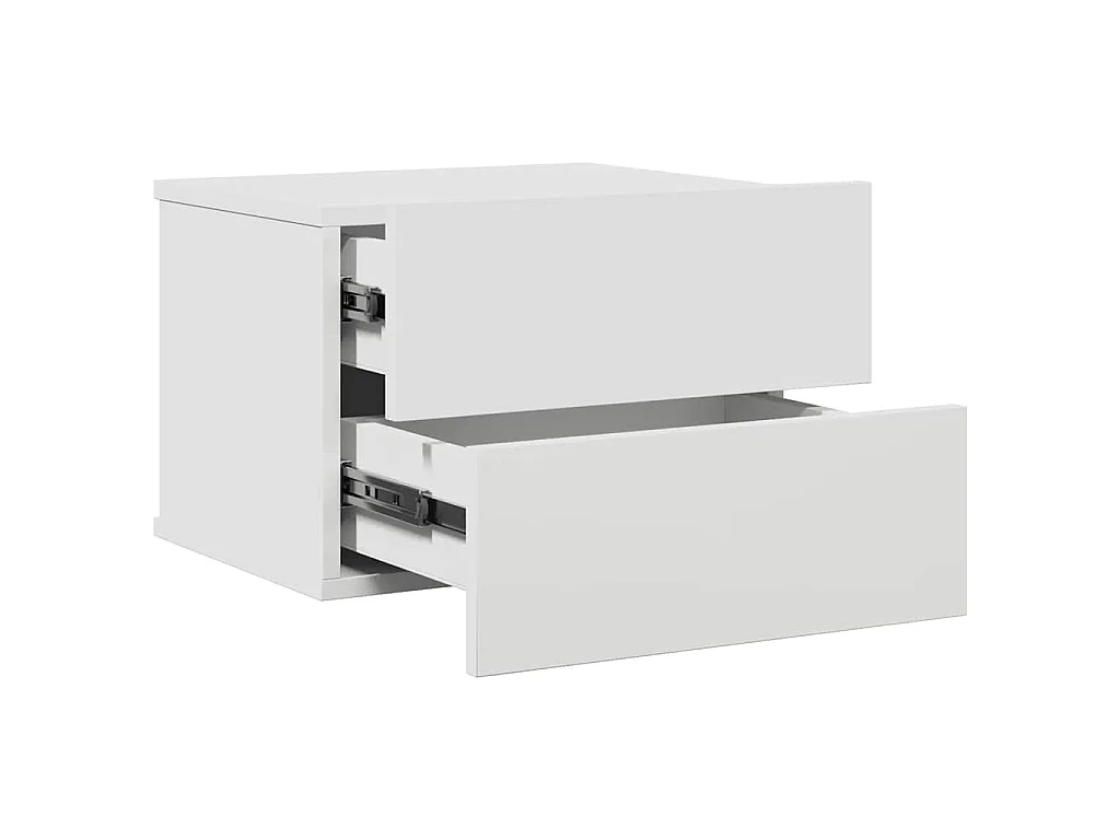 Comodino Bianco 40x30x30 cm in Legno Multistrato
