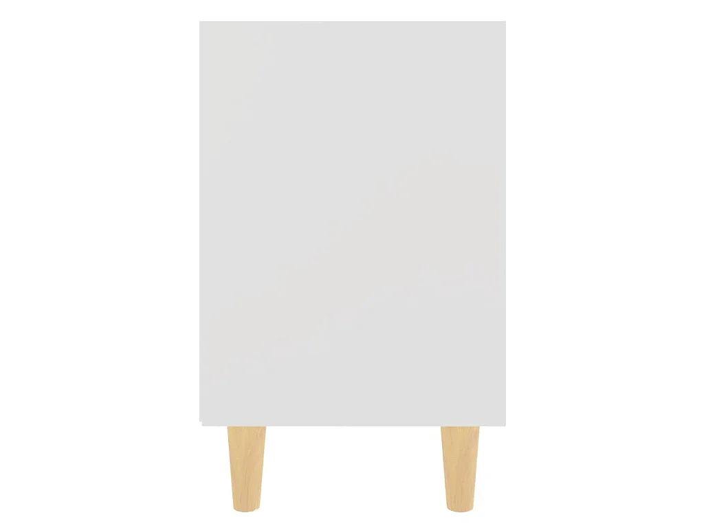 Nachttisch mit Massivholz-Beinen Weiß 40x30x50 cm