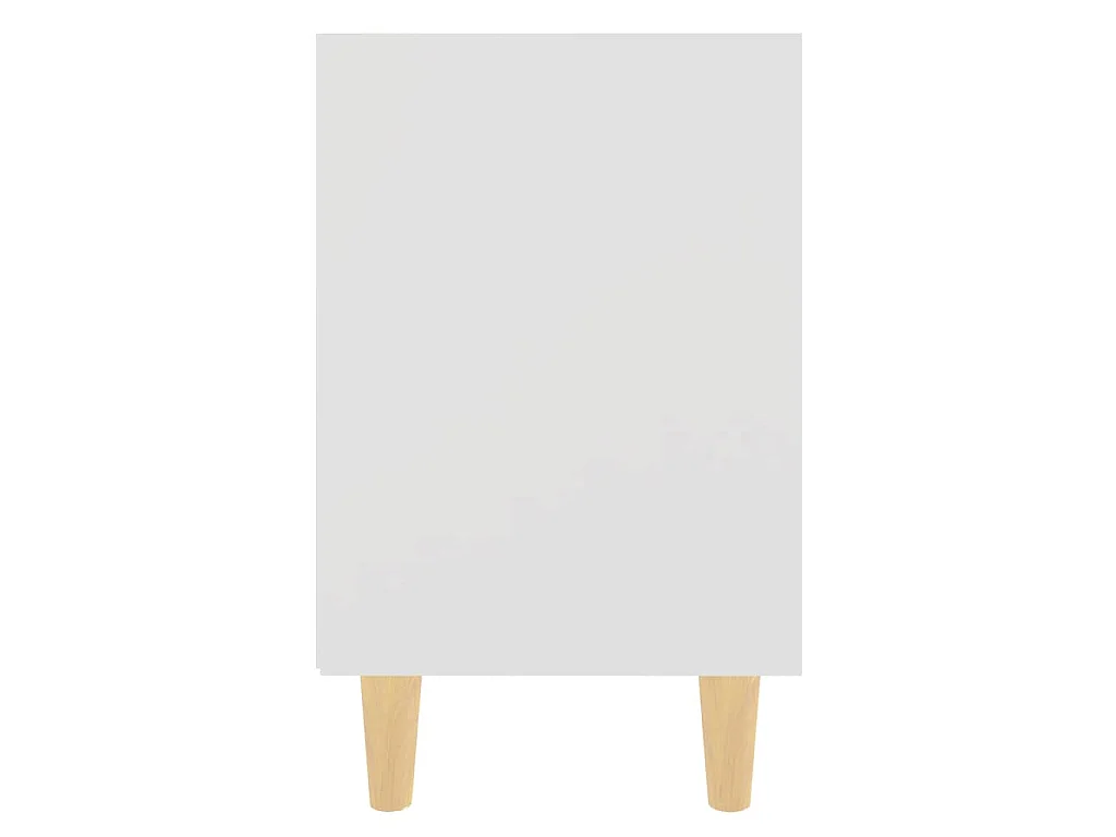 Table de chevet avec pieds en bois massif Blanc 40x30x50 cm