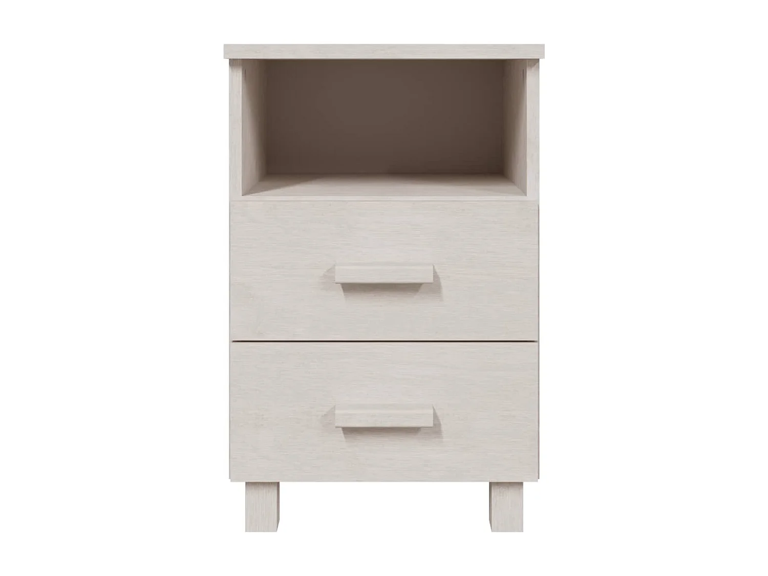 Nachttische HAMAR 2 Stk. Weiß 40x35x62 cm Massivholz