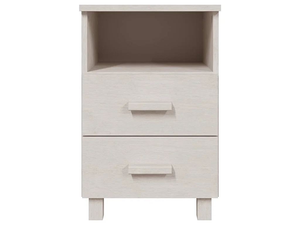 Tables de chevet HAMAR 2 pcs Blanc 40x35x62 cm Bois massif