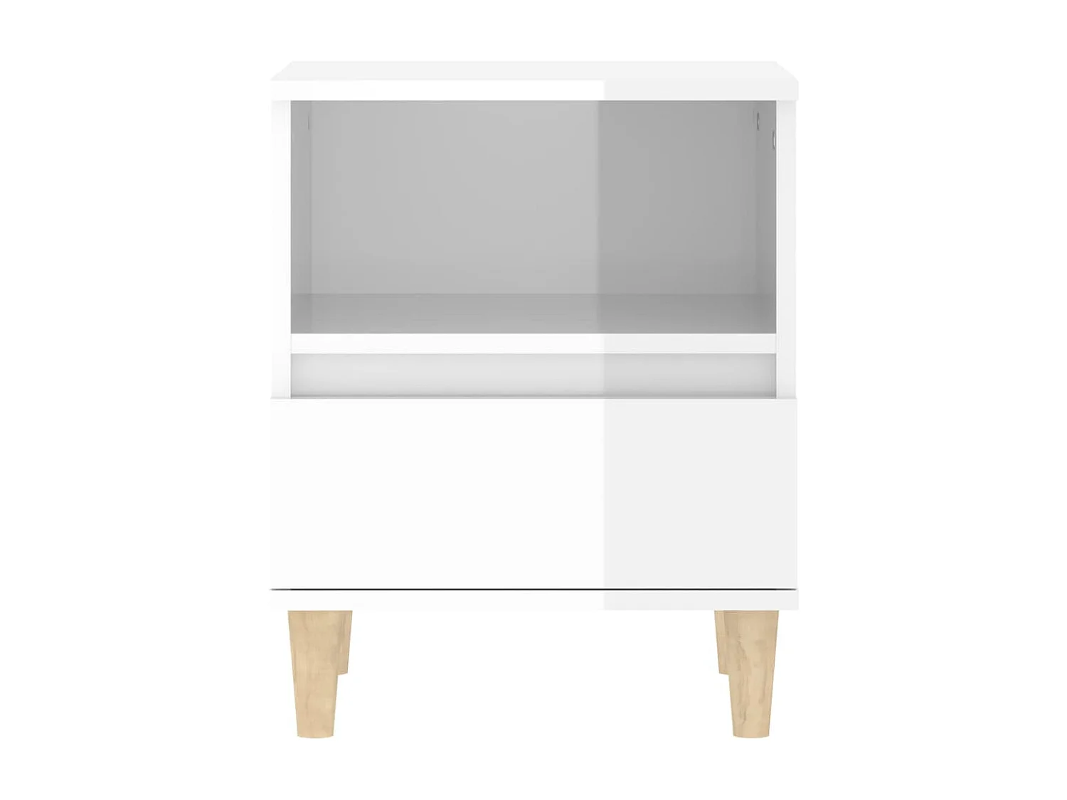 Tables de chevet 2 pcs Blanc brillant 40x35x50 cm