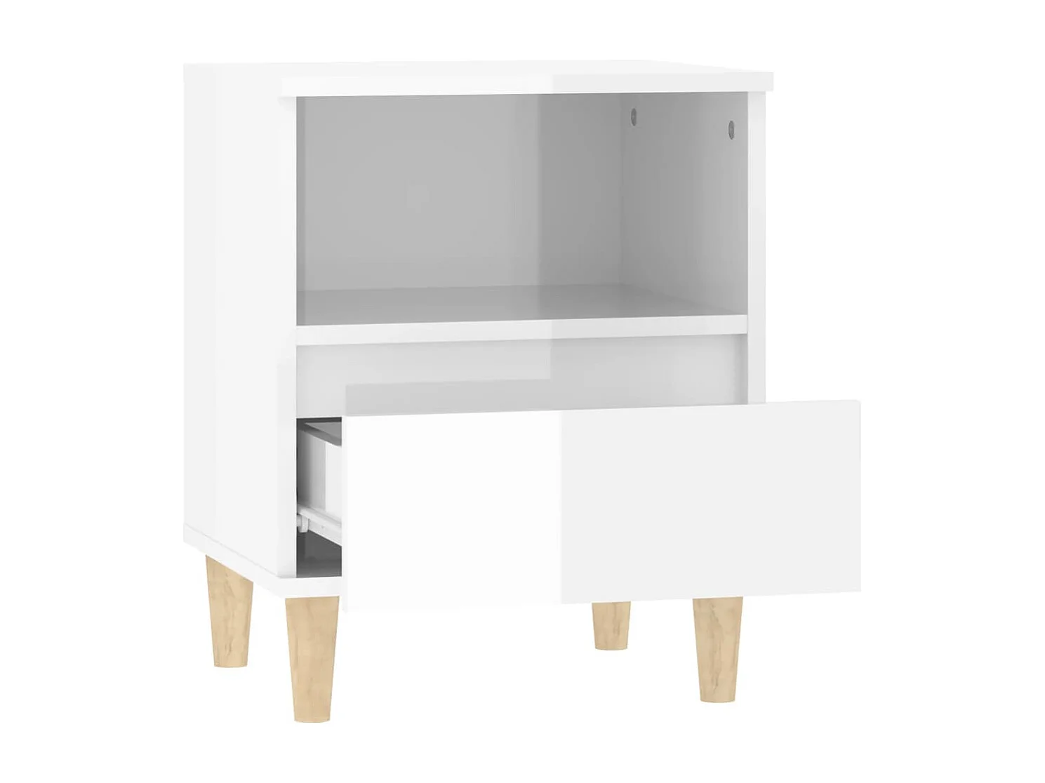 Tables de chevet 2 pcs Blanc brillant 40x35x50 cm