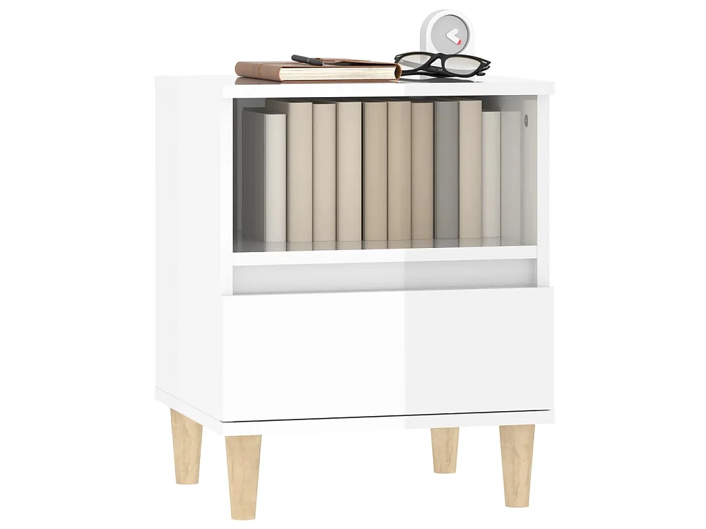 Nachtkastjes 2 st 40x35x50 cm hoogglans wit