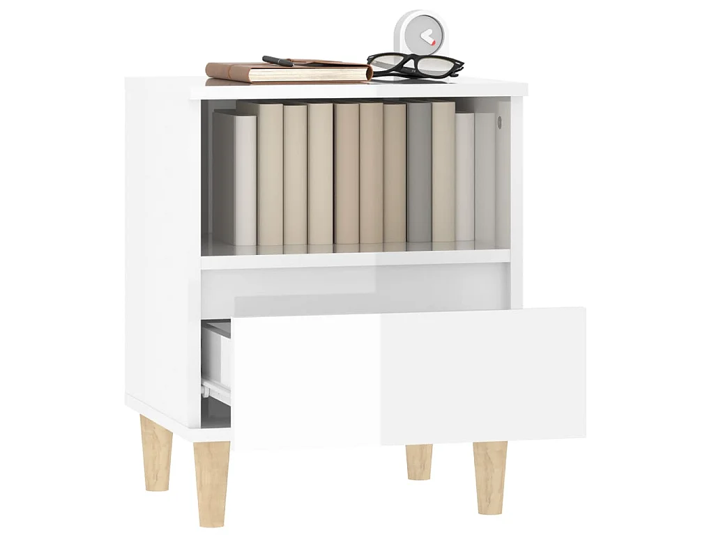 Nachtkastjes 2 st 40x35x50 cm hoogglans wit