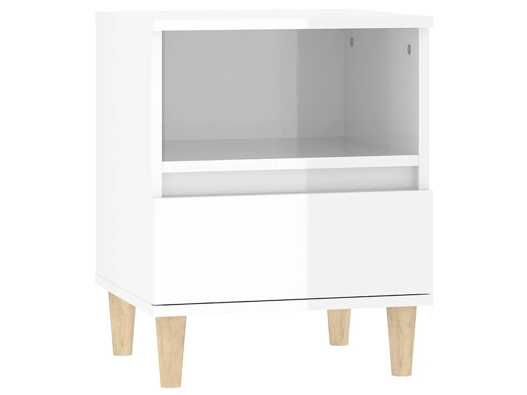 Nachtkastjes 2 st 40x35x50 cm hoogglans wit