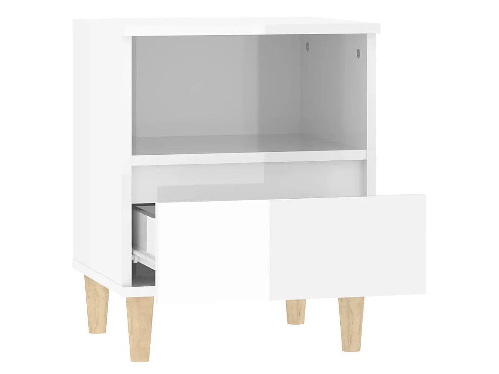 Nachtkastjes 2 st 40x35x50 cm hoogglans wit