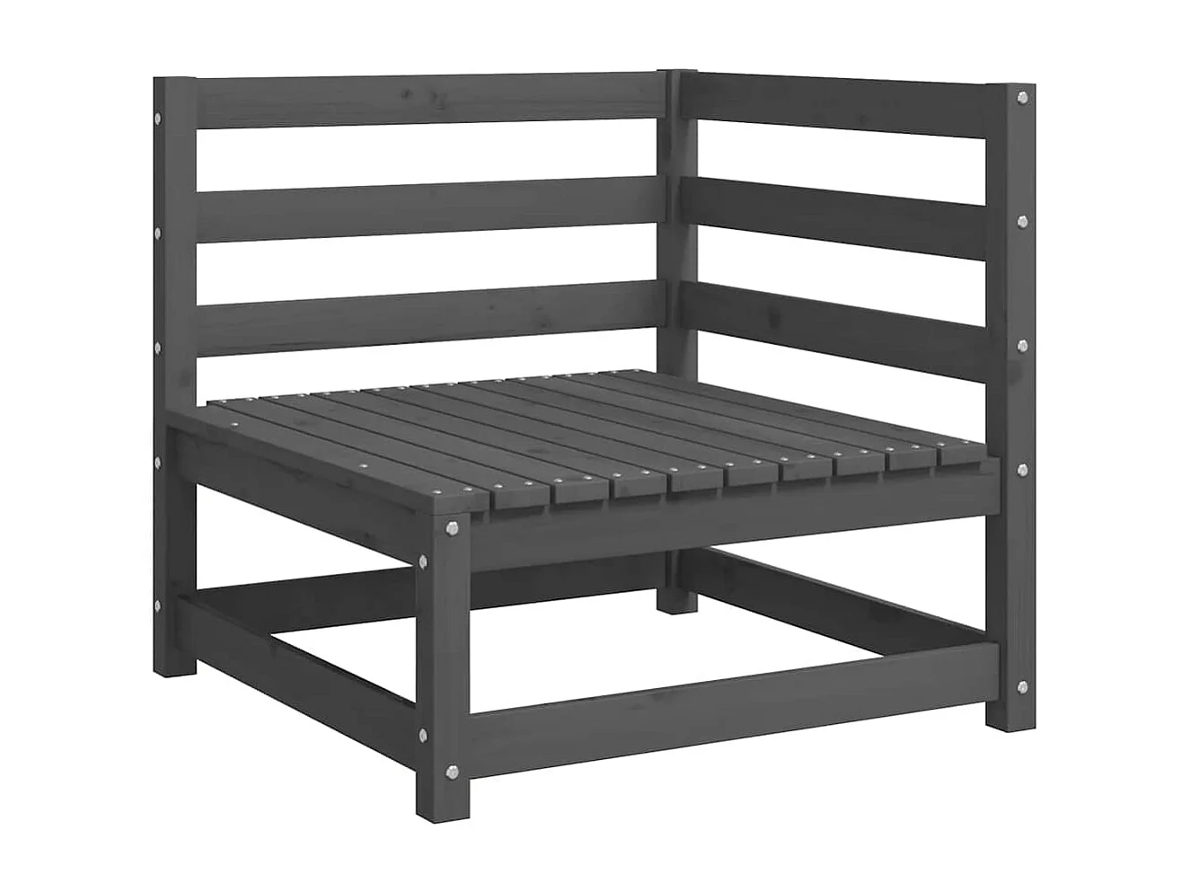 Canapé d'angle de jardin coussins anthracite Bois de pin massif