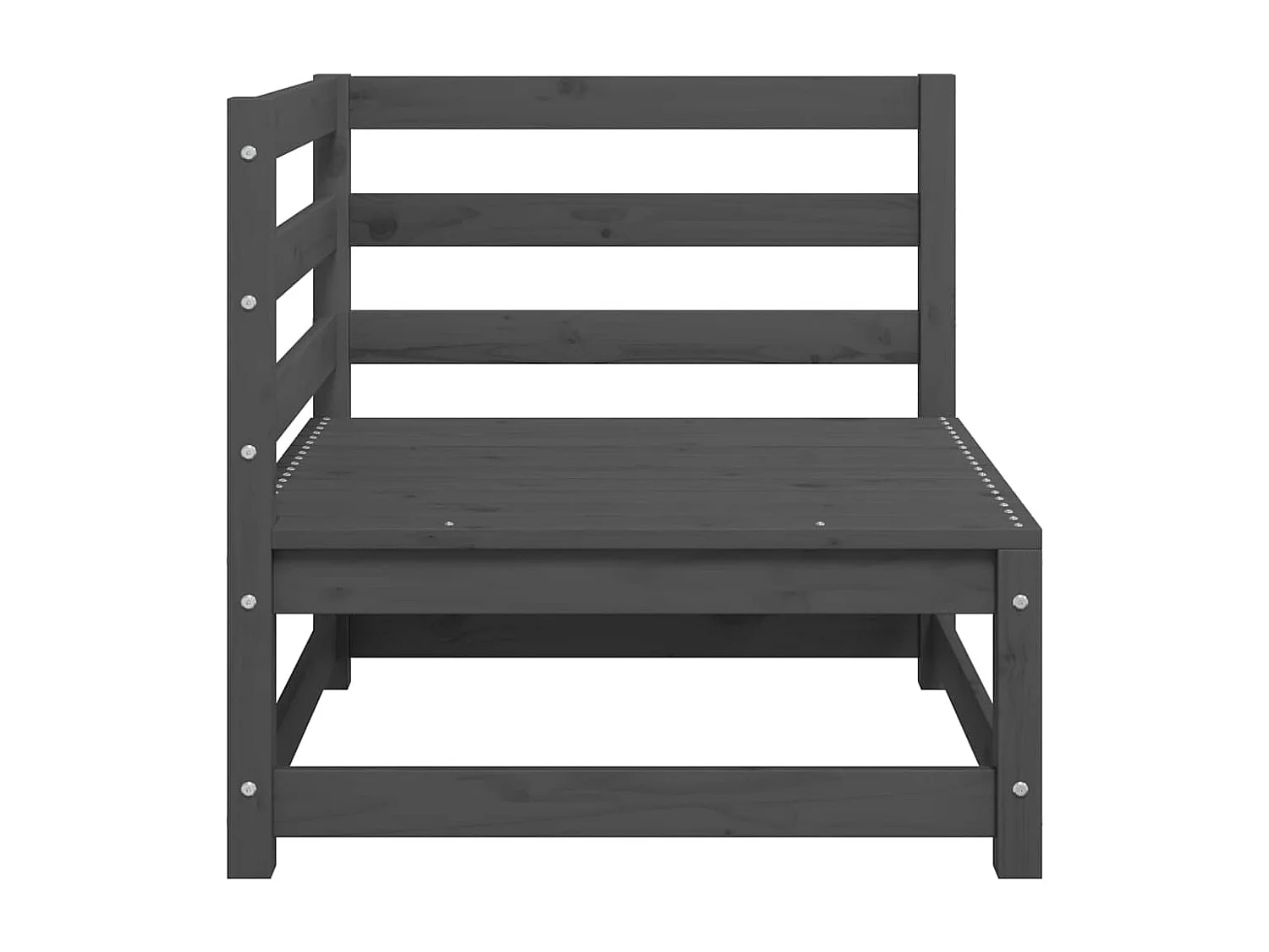 Canapé d'angle de jardin coussins anthracite Bois de pin massif