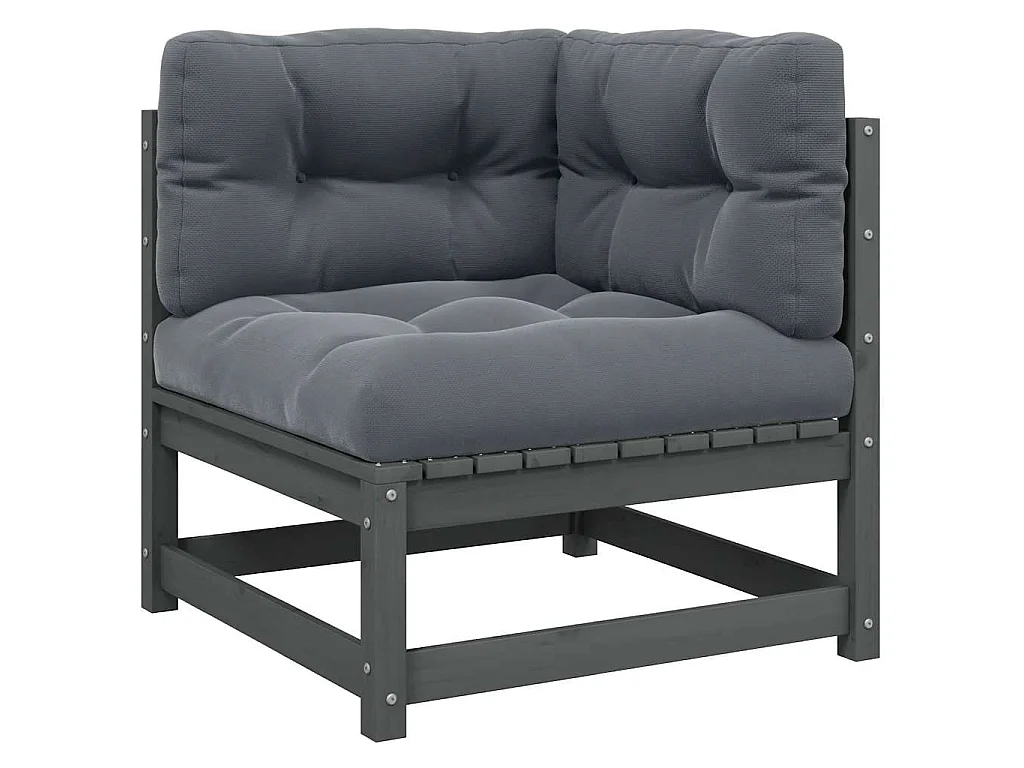 Garten-Ecksofa mit Kissen Massivholz Kiefer