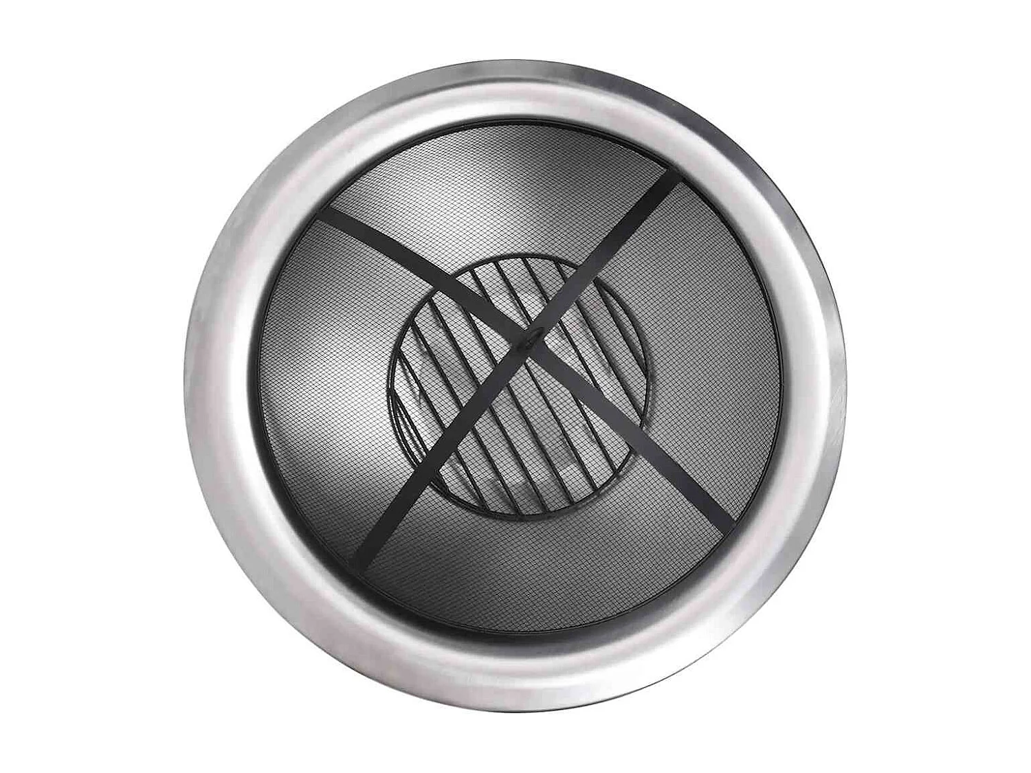 Foyer extérieur avec gril en acier inoxydable 76 cm