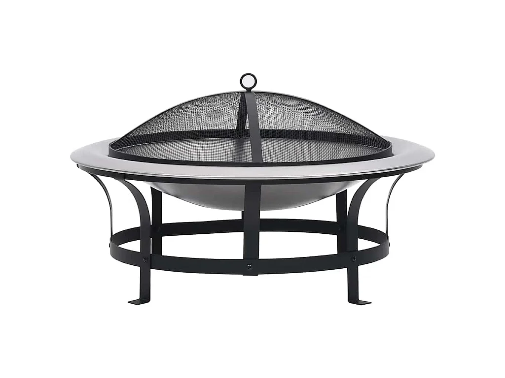 Tuinvuurplaats met grill 76 cm roestvrij staal