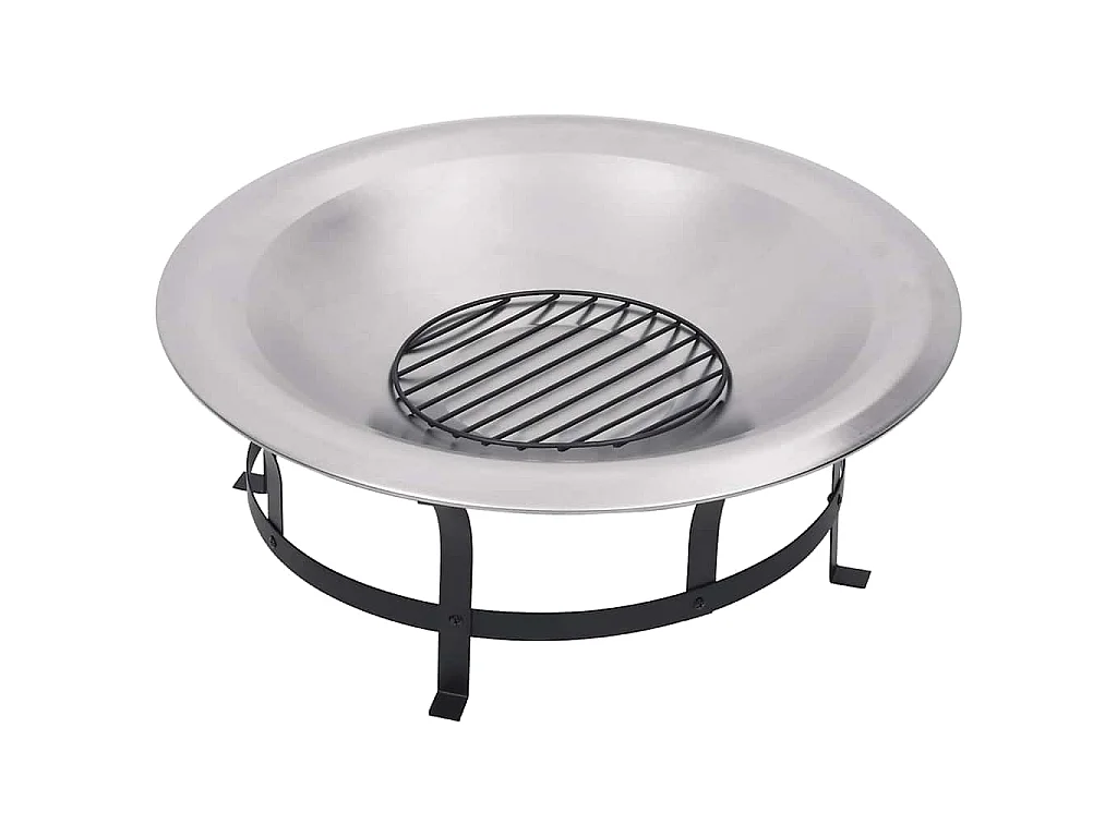 Tuinvuurplaats met grill 76 cm roestvrij staal