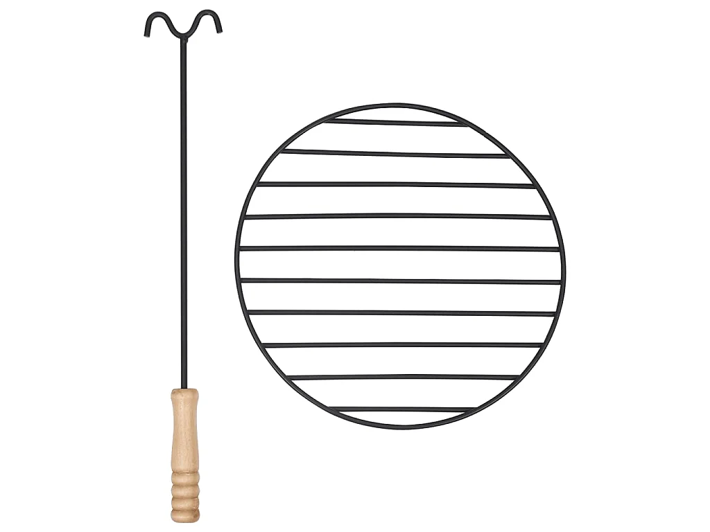 Tuinvuurplaats met grill 76 cm roestvrij staal