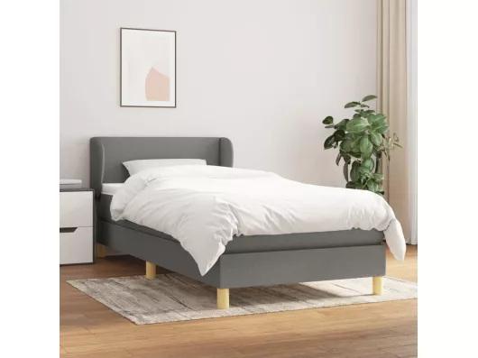 Kauf Unique Boxspringbett mit Matratze Dunkelgrau 90x200 cm Stoff