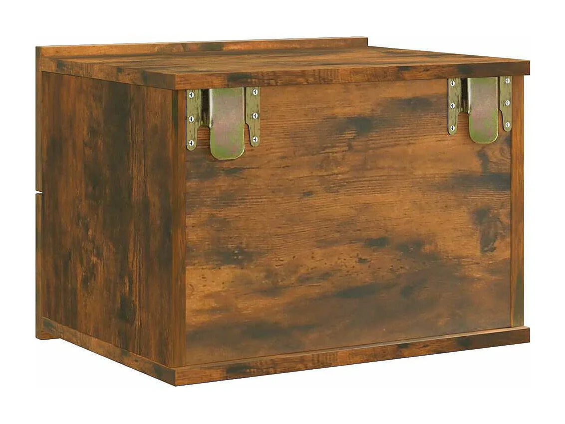 Mesita de noche madera contrachapada roble ahumado 40x30x30 cm