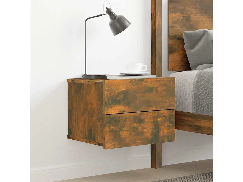 Table de chevet Chêne fumé 40x30x30 cm Bois d'ingénierie