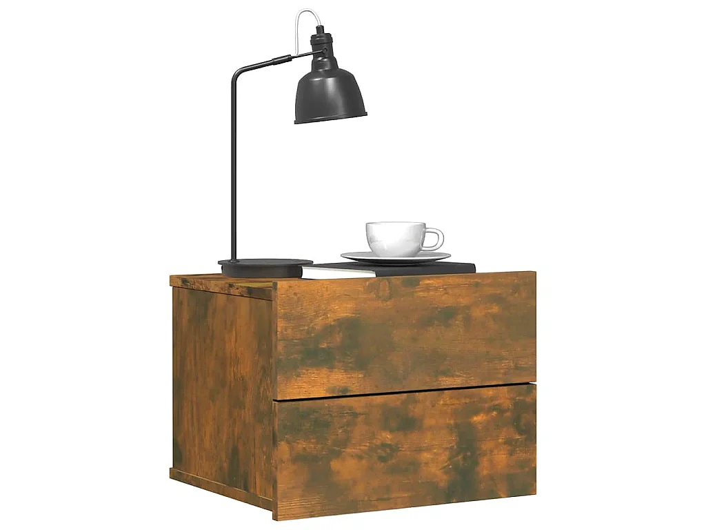 Table de chevet Chêne fumé 40x30x30 cm Bois d'ingénierie