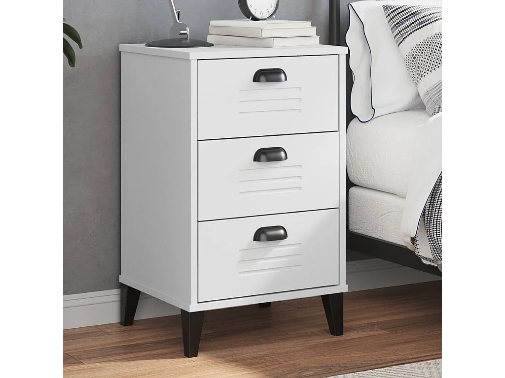 Table de chevet VIKEN blanc bois d'ingénierie
