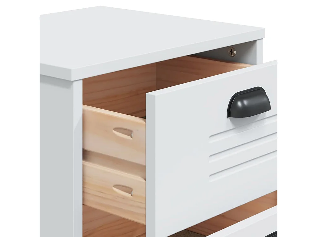 Table de chevet VIKEN blanc bois d'ingénierie
