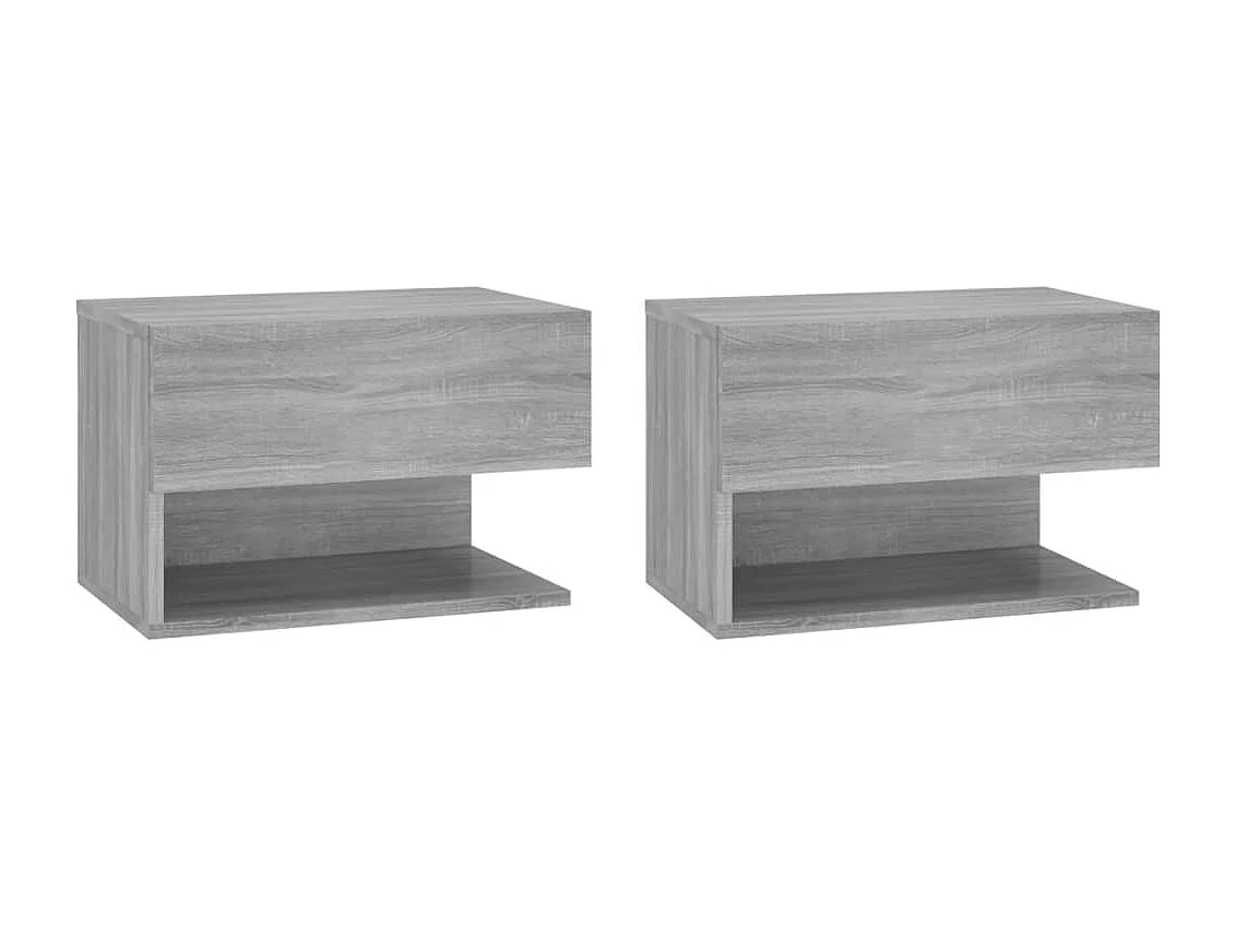 Wand-Nachttische 2 Stk. Grau Sonoma