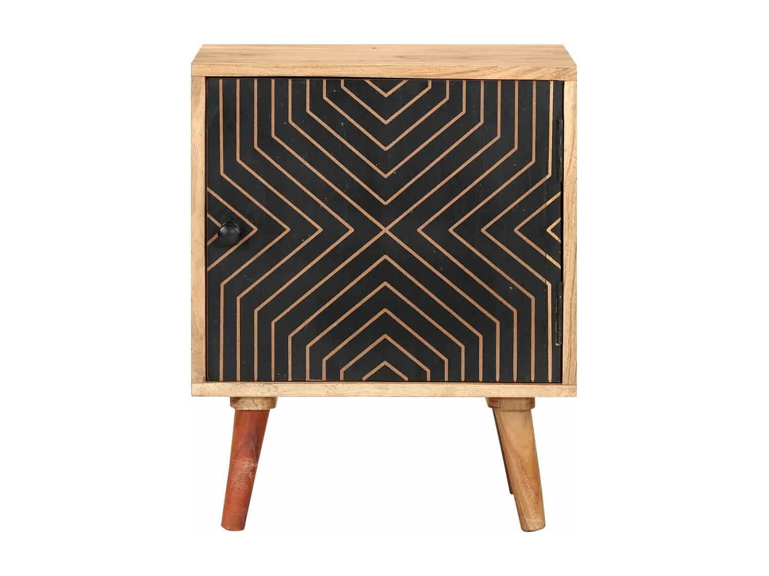 Mesita de noche de madera maciza de acacia 40x30x50 cm