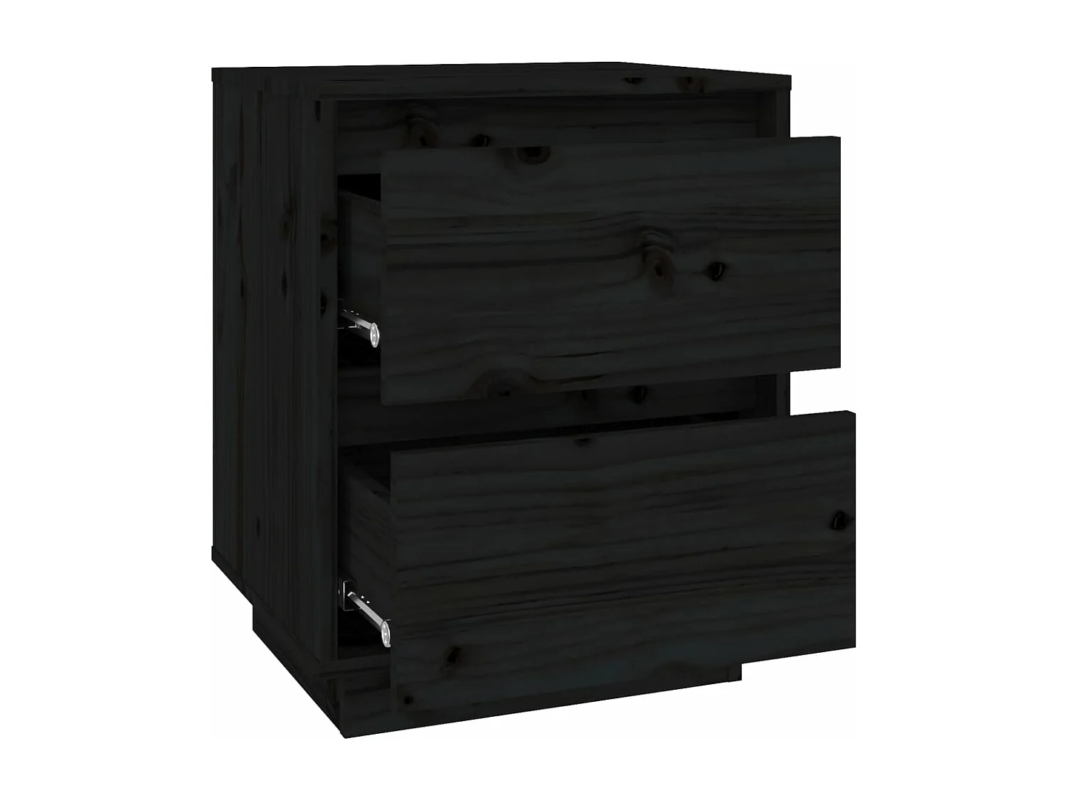 Mesitas de noche 2 uds madera maciza de pino negro 40x35x50 cm