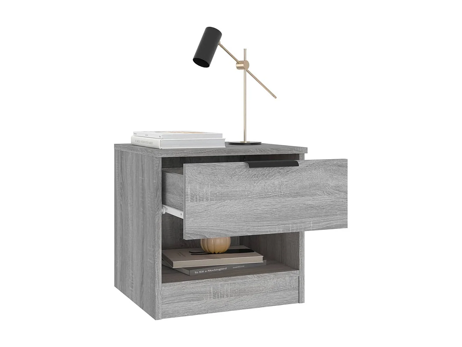 Comodini 2pz Grigio Sonoma in Legno Multistrato