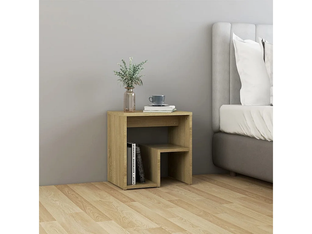 Nachtkastje 40x30x40 cm bewerkt hout sonoma eikenkleurig