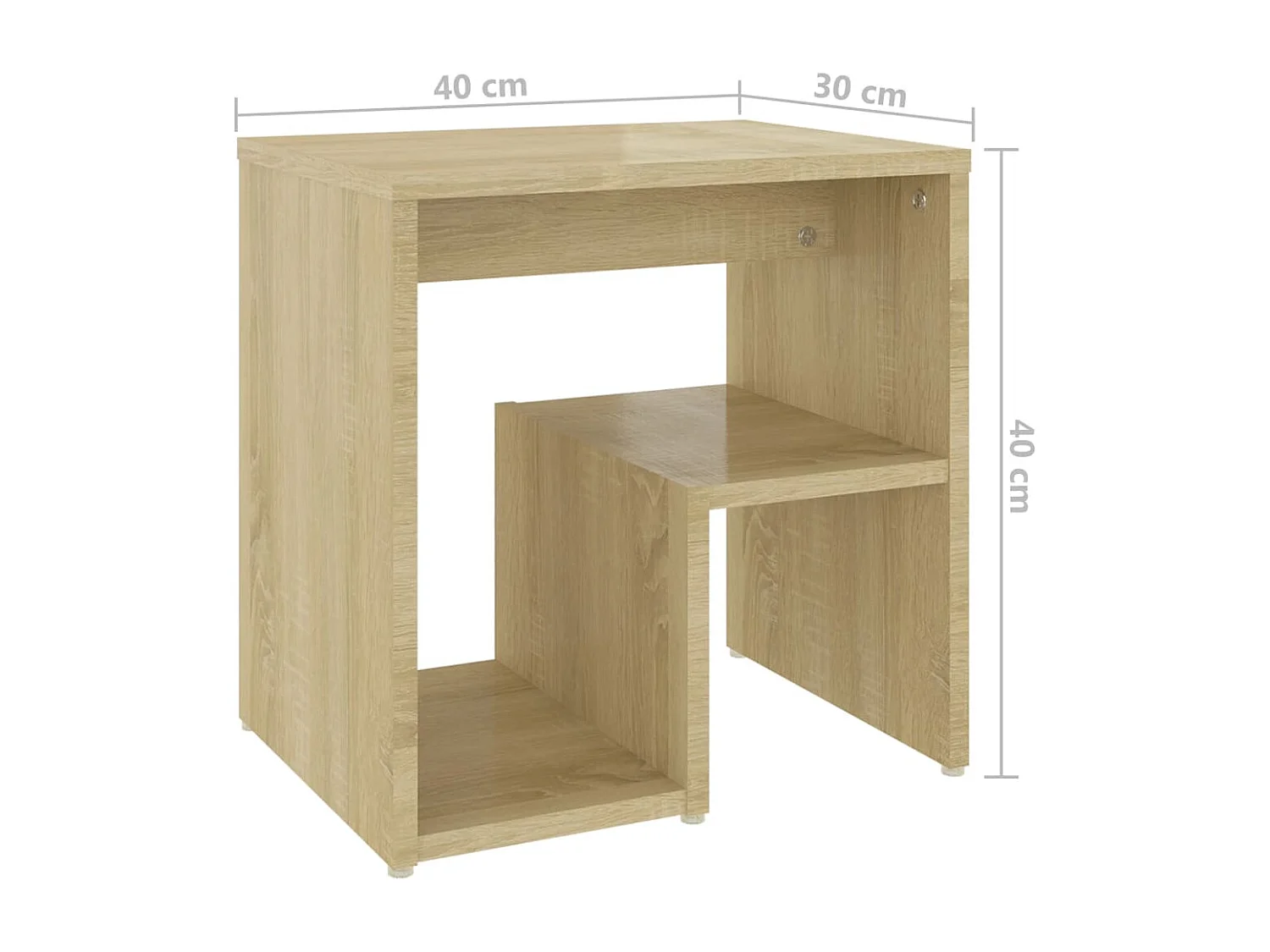 Nachtkastje 40x30x40 cm bewerkt hout sonoma eikenkleurig