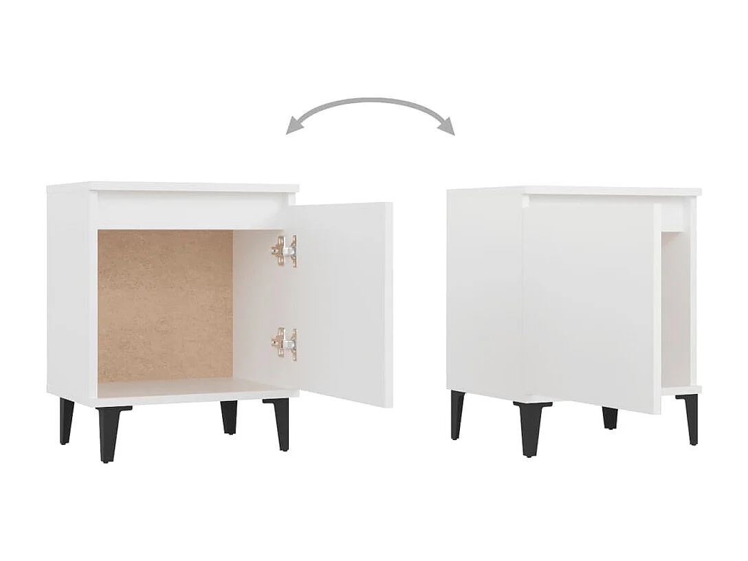 Mesa de cabeceira com pernas em metal 40x30x50 cm branco