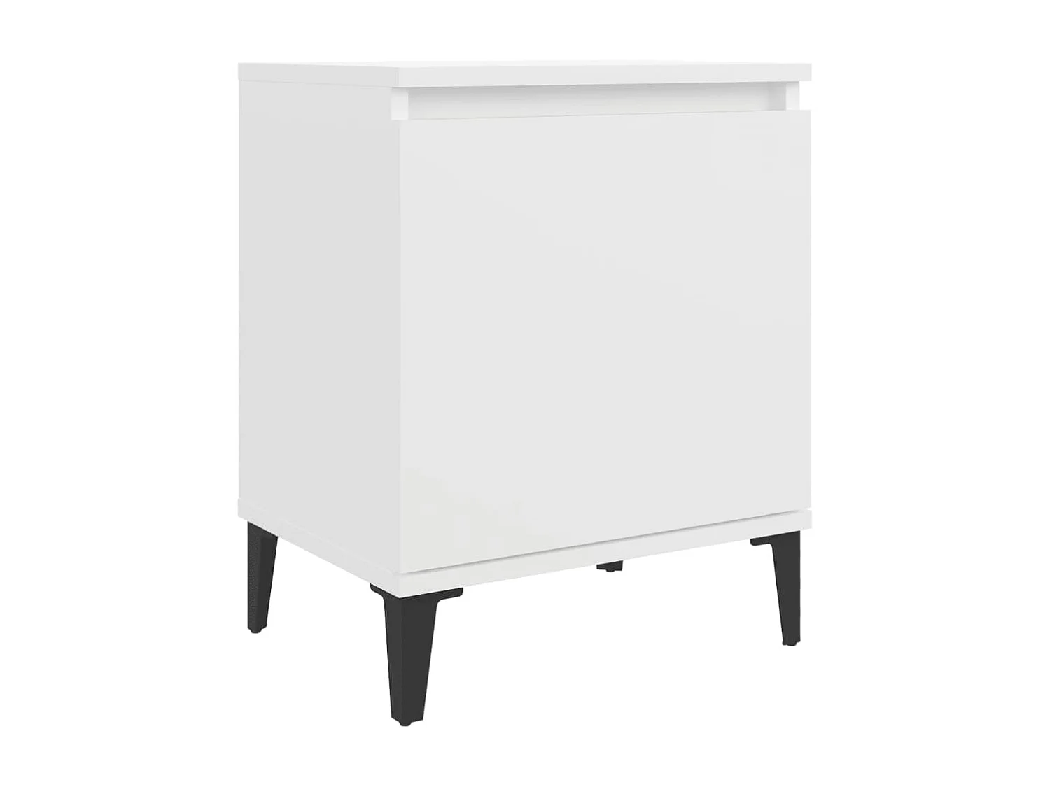 Table de chevet avec pieds en métal blanc 40x30x50 cm