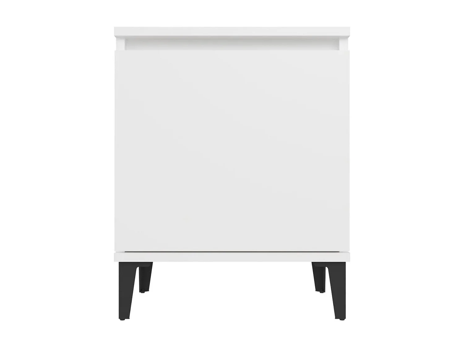 Table de chevet avec pieds en métal blanc 40x30x50 cm