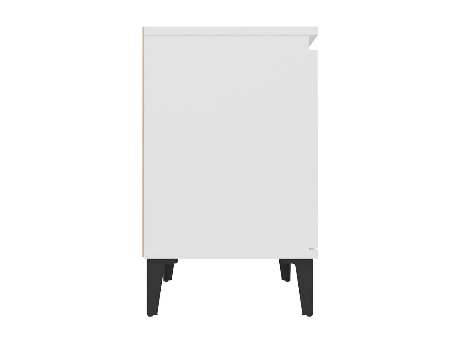 Table de chevet avec pieds en métal blanc 40x30x50 cm