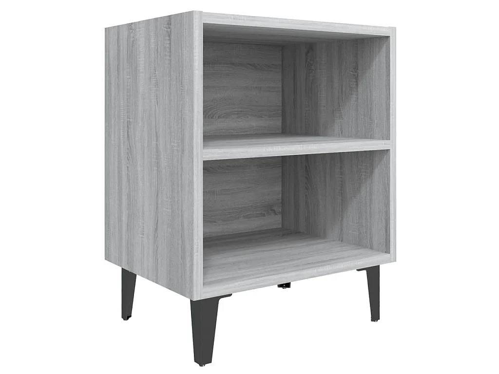 Nachtkastje met metalen poten 40x30x50 cm grijs sonoma eiken