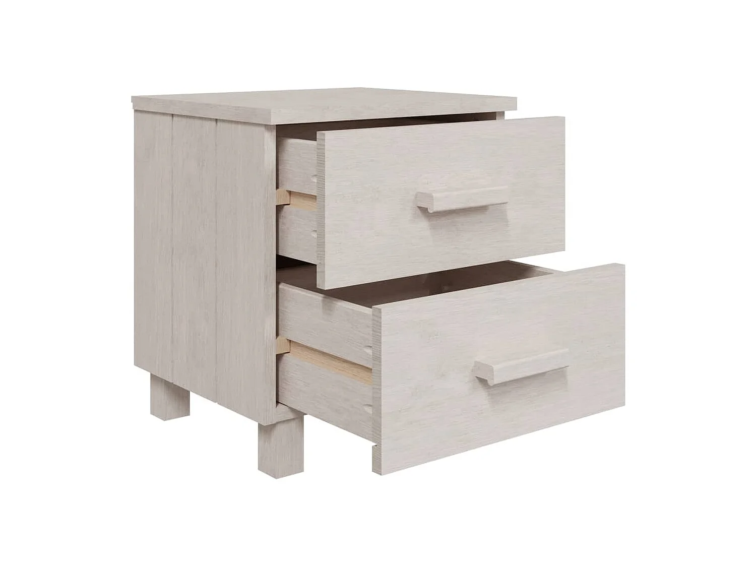 Comodini HAMAR 2 pz Bianchi 40x35x44,5 cm in Legno di Pino