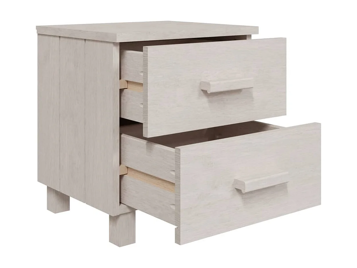 Comodini HAMAR 2 pz Bianchi 40x35x44,5 cm in Legno di Pino
