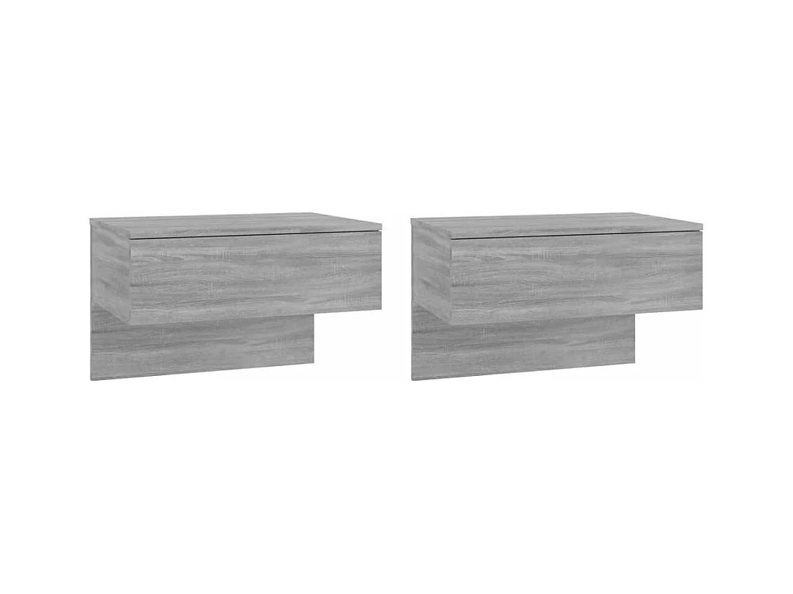 Wand-Nachttische 2 Stk. Grau Sonoma