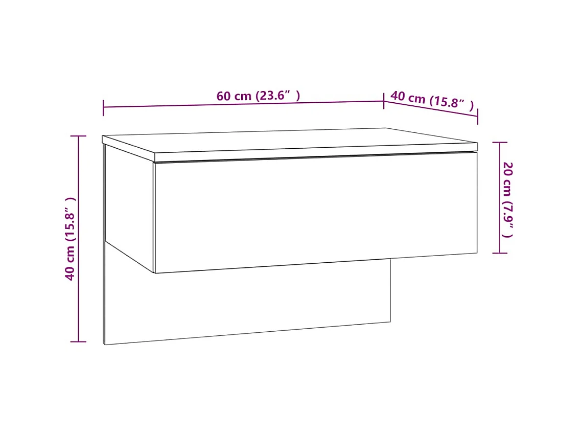 Wand-Nachttische 2 Stk. Grau Sonoma