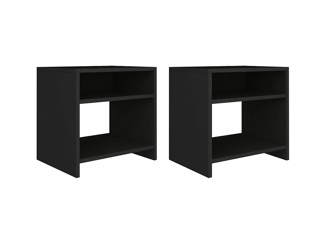 Tables de chevet 2 pcs Noir 40x30x40 cm Bois d'ingénierie