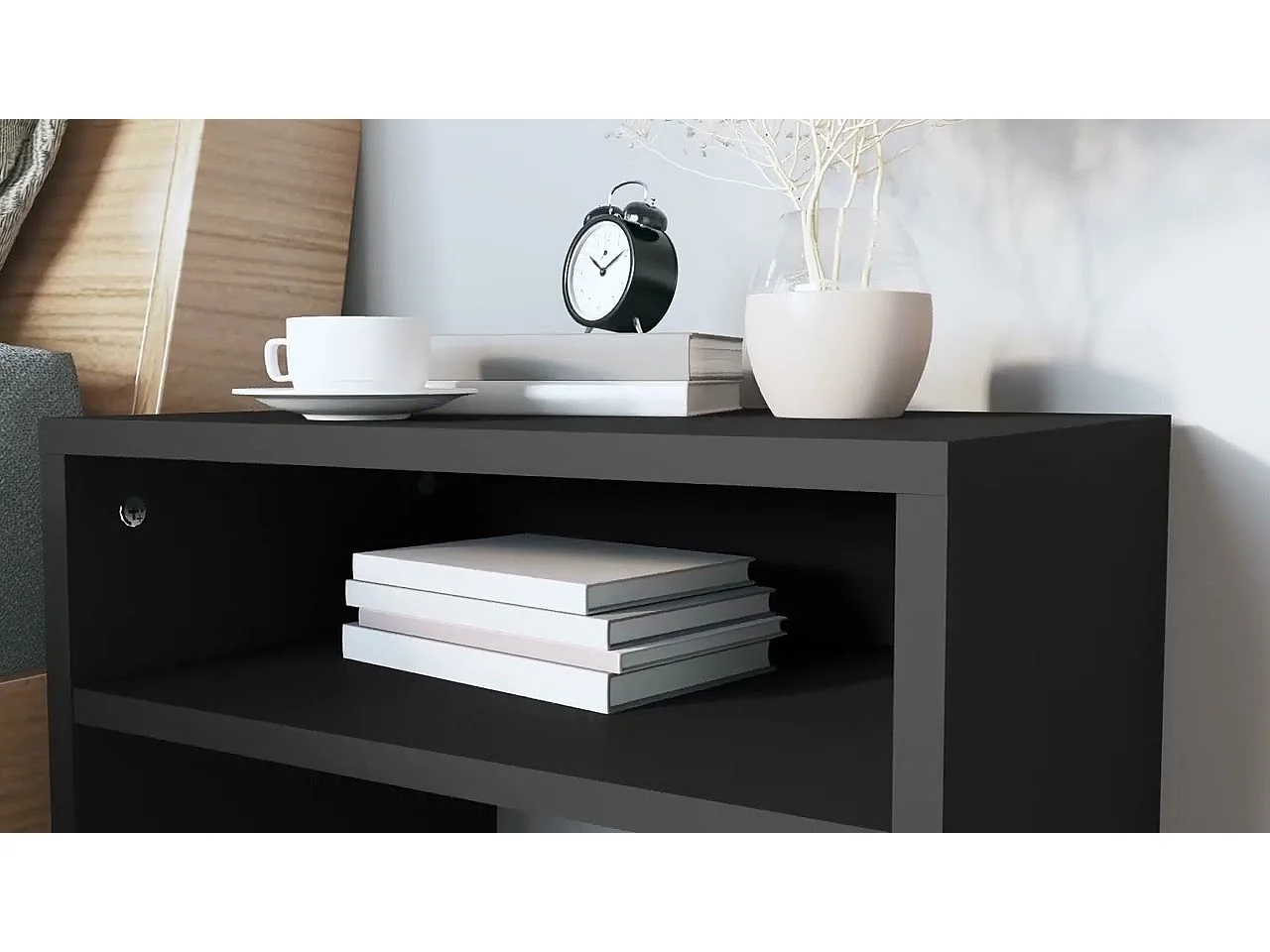 Tables de chevet 2 pcs Noir 40x30x40 cm Bois d'ingénierie