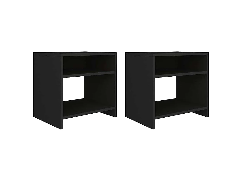 Nachtkastjes 2 st 40x30x40 cm bewerkt hout zwart