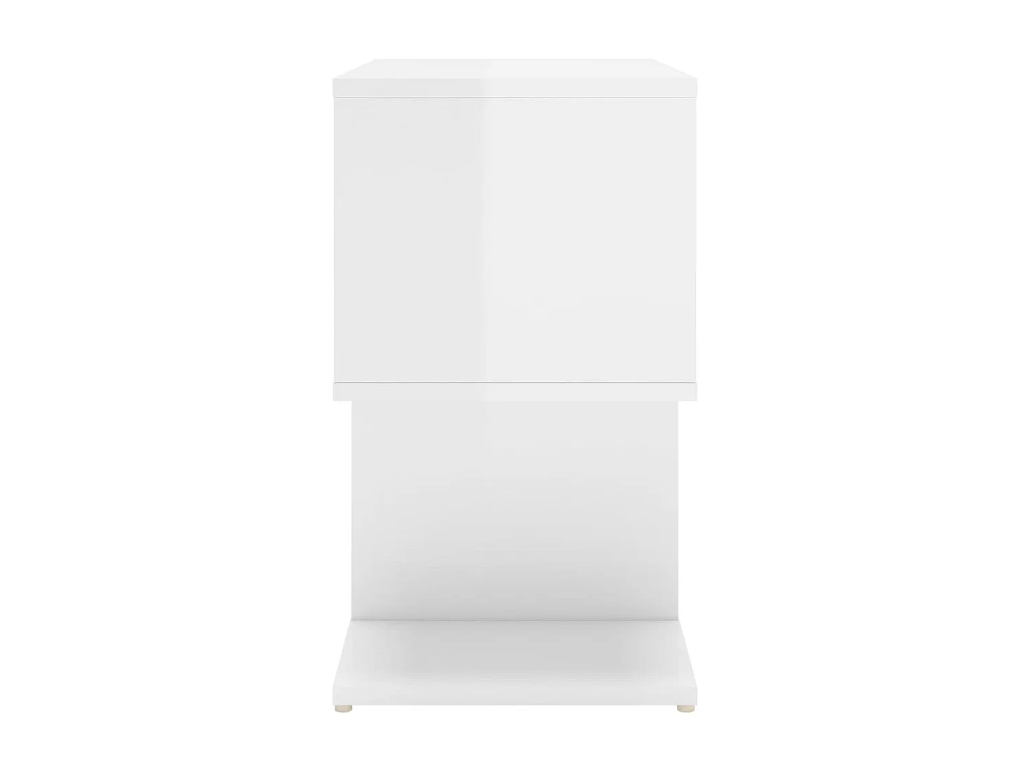 Mesa de cabeceira derivados de madeira branco brilhante