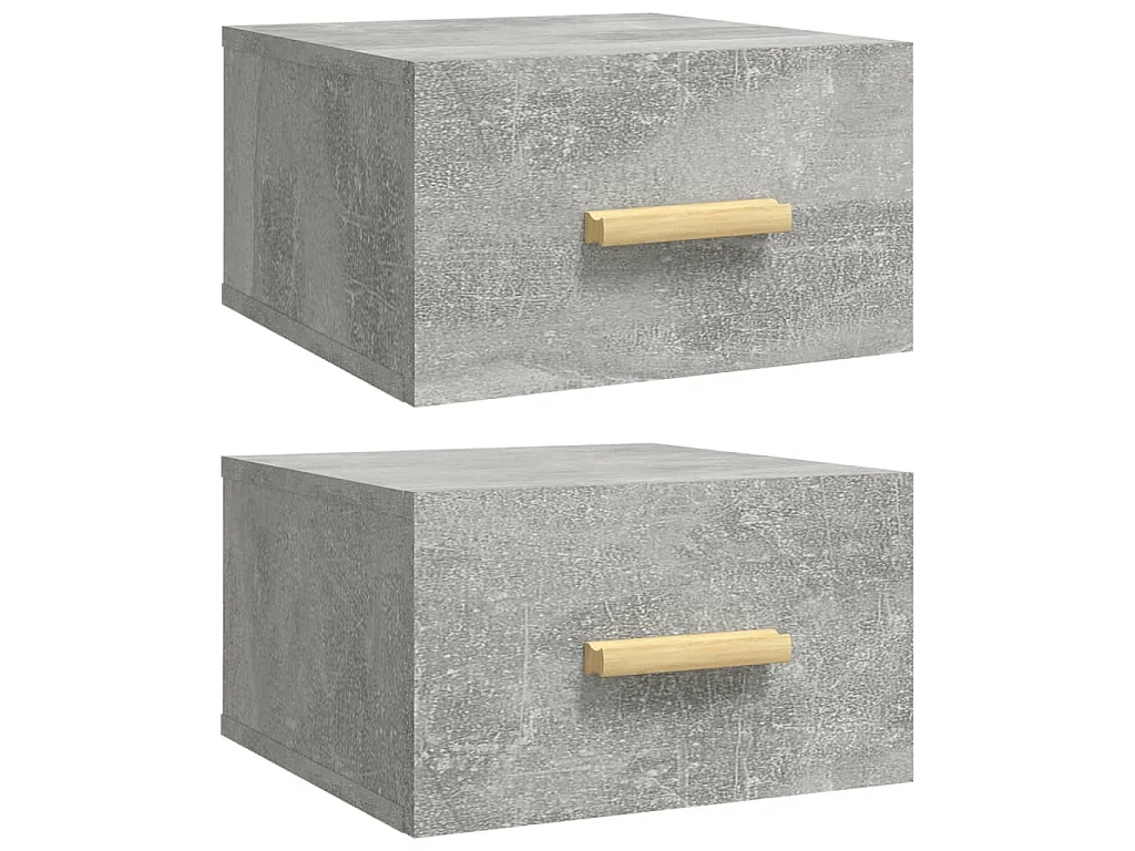 Wand-Nachttische 2 Stk. Betongrau 35x35x20 cm