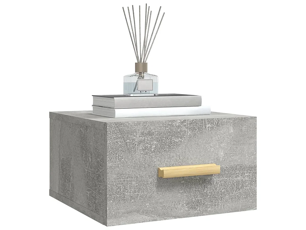 Wand-Nachttische 2 Stk. Betongrau 35x35x20 cm